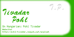 tivadar pohl business card